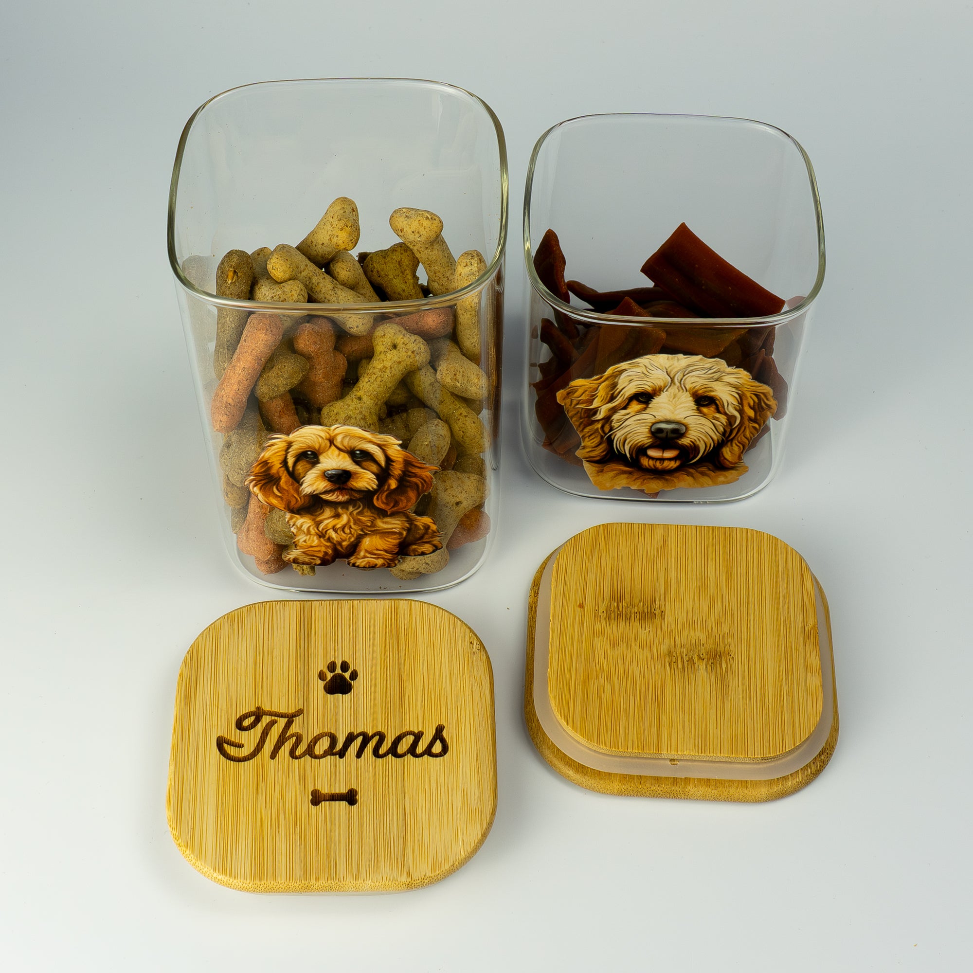 Personalised Doodle dog food jar