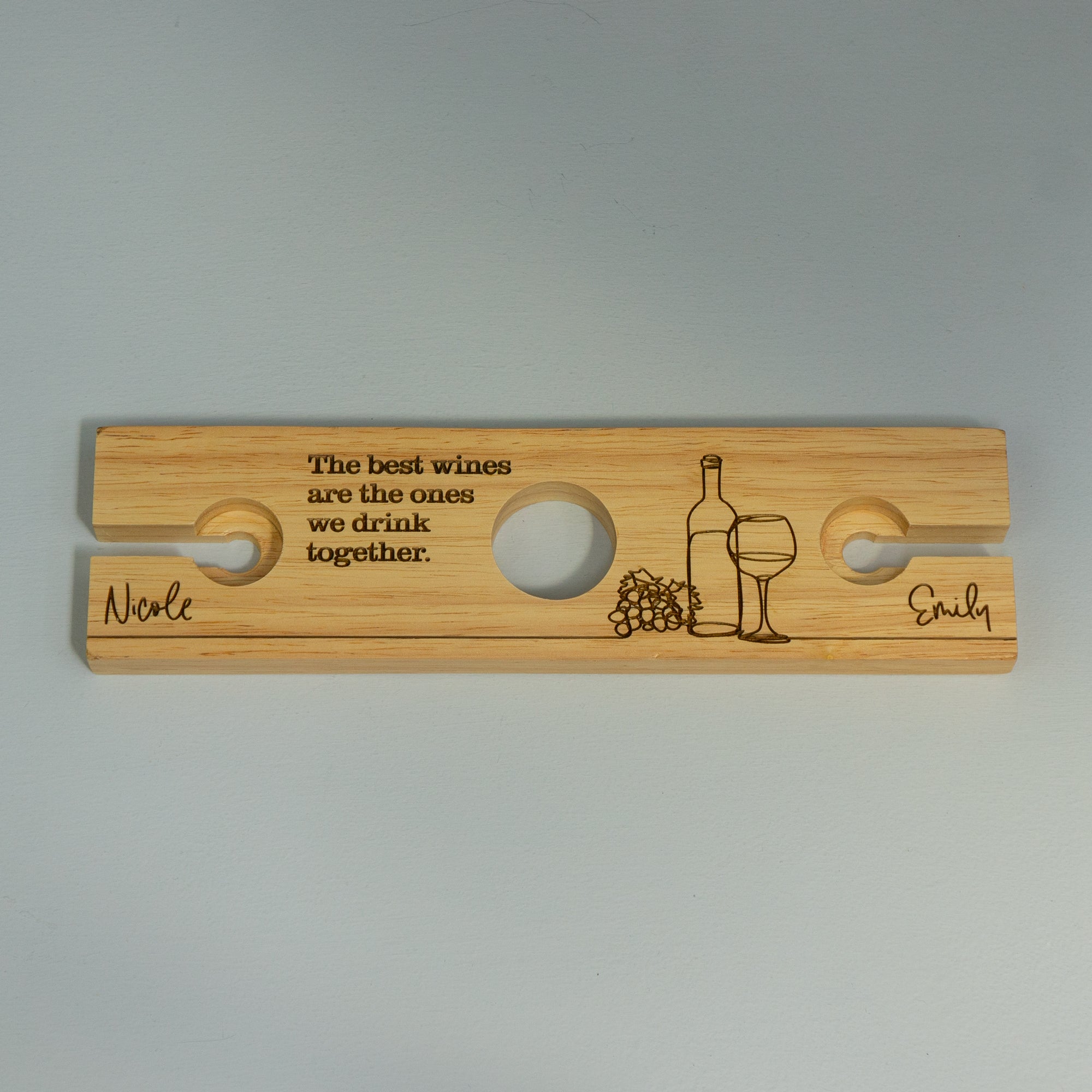 Personalised double wine glass holder