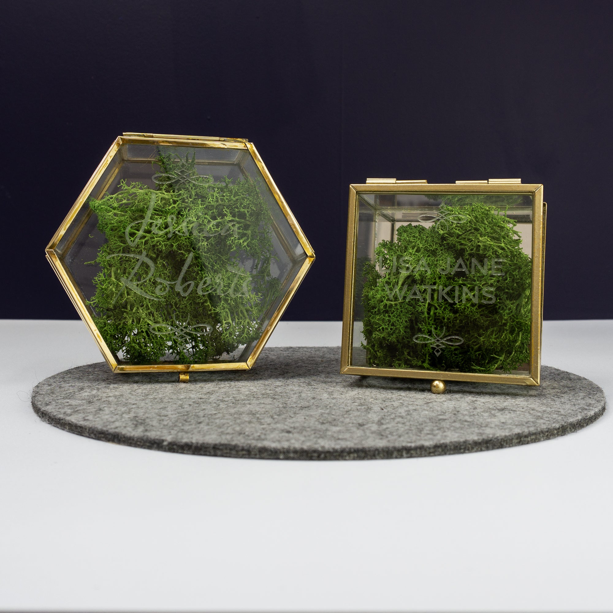 Personalised glass and metal trinket box