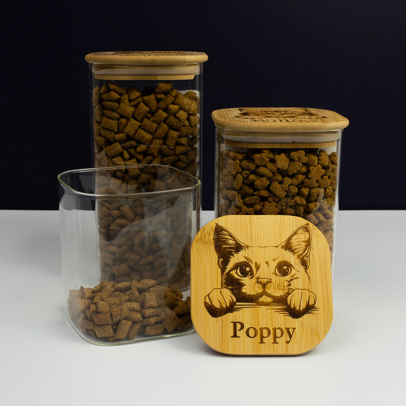 Personalised cat treat jar