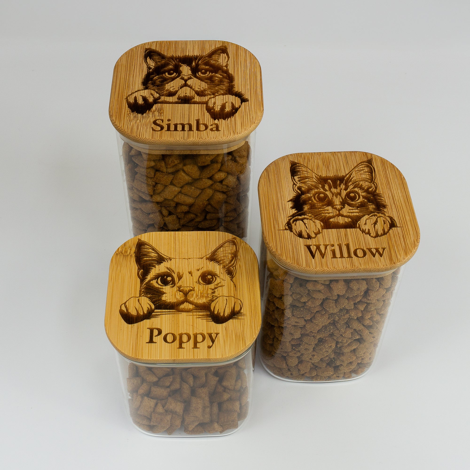 Personalised cat treat jar