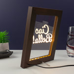 Ciao Bella LED framed sign. Modern artwork retro typography print
