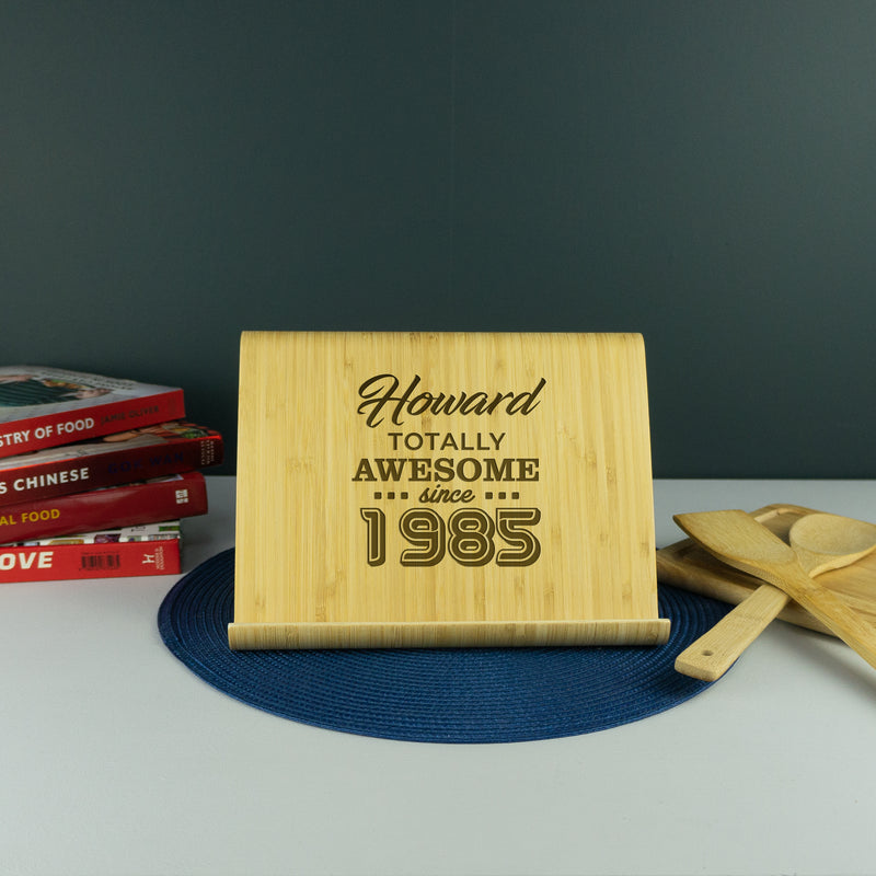 Personalised 40th Birthday present Custom engraved recipe book holder tablet stand