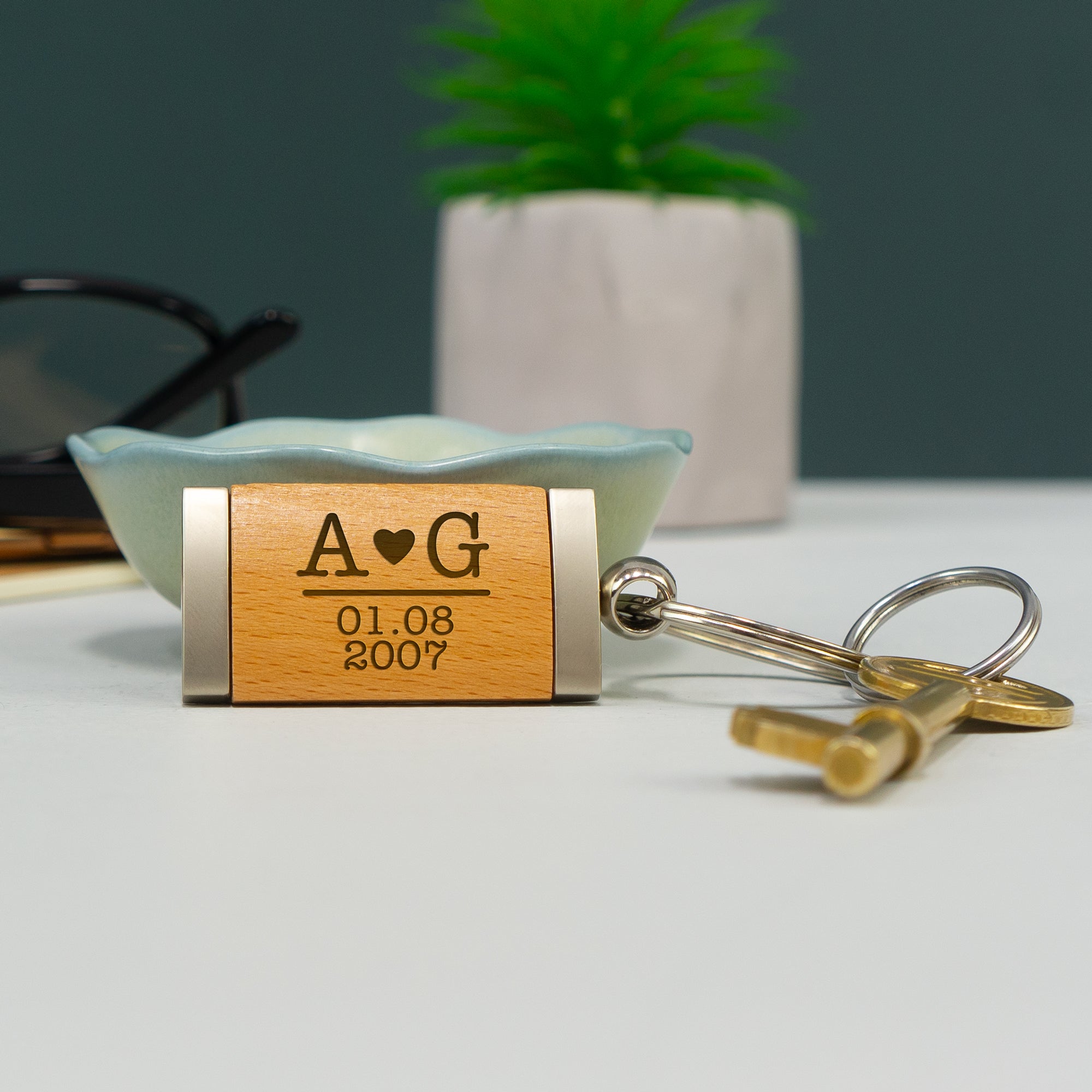 Personalised keyring for couples