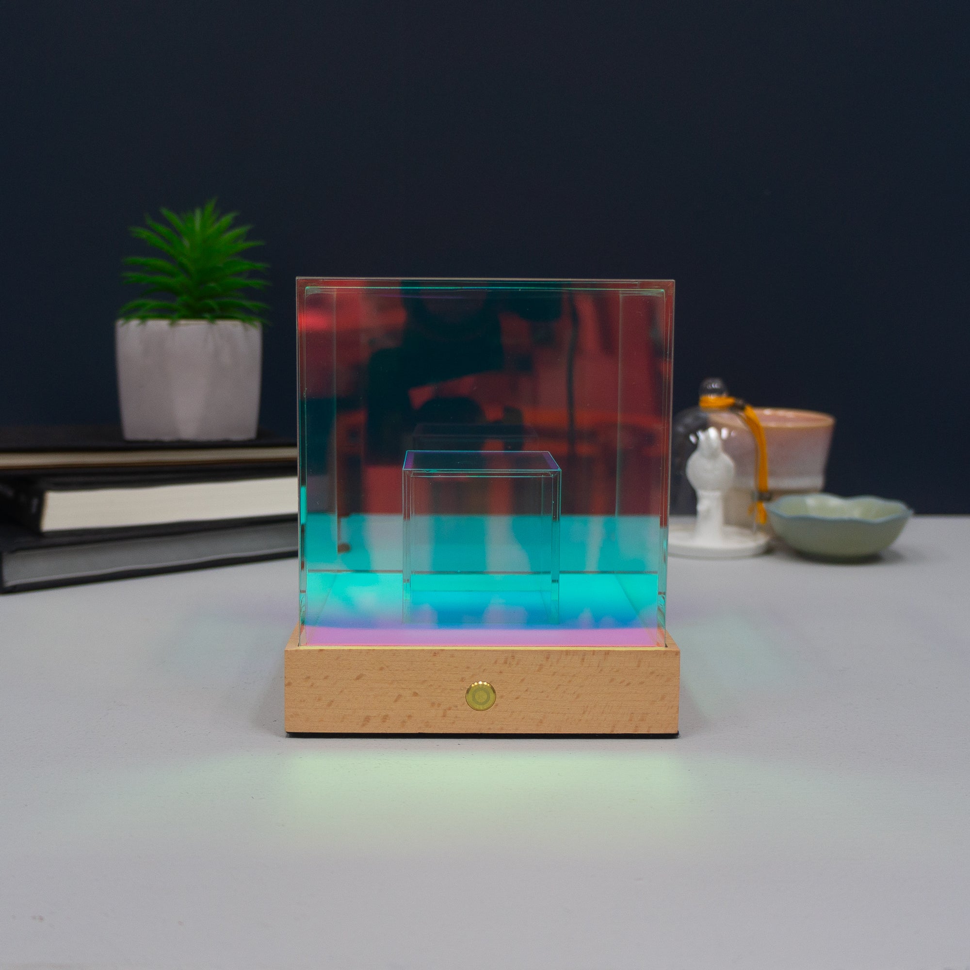 Multi colour iridescent desk lamps