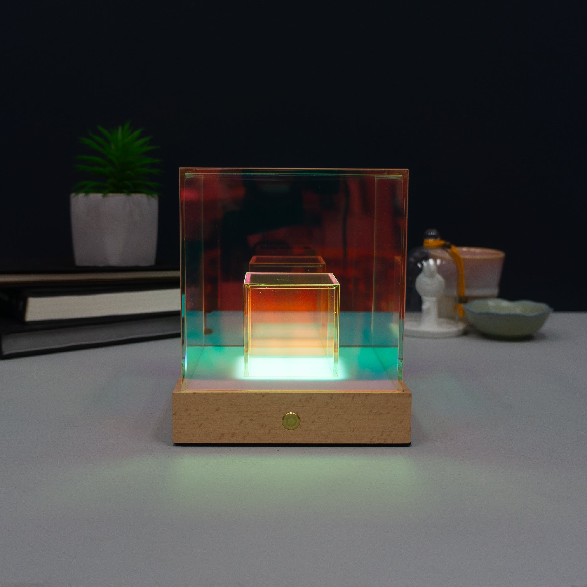Multi colour iridescent desk lamps