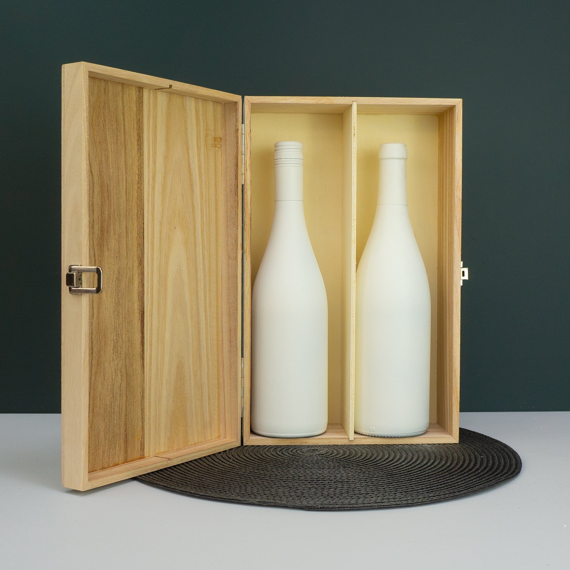 Personalised Mr and Mrs wedding twin wine bottle gifting box