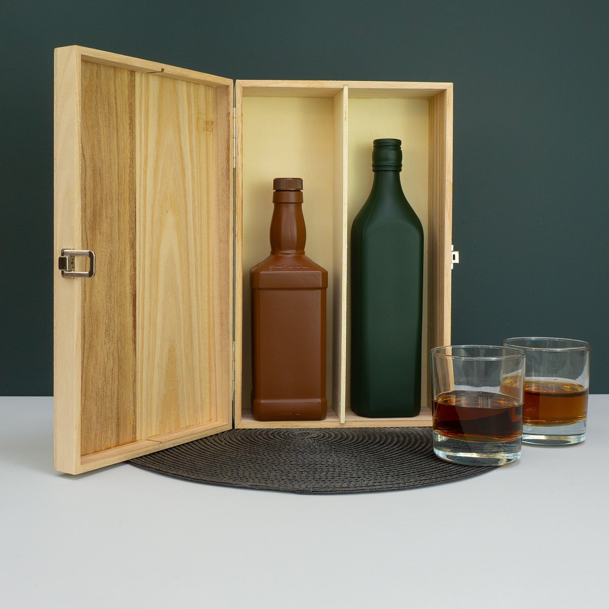 Personalised twin champagne bottle presentation box