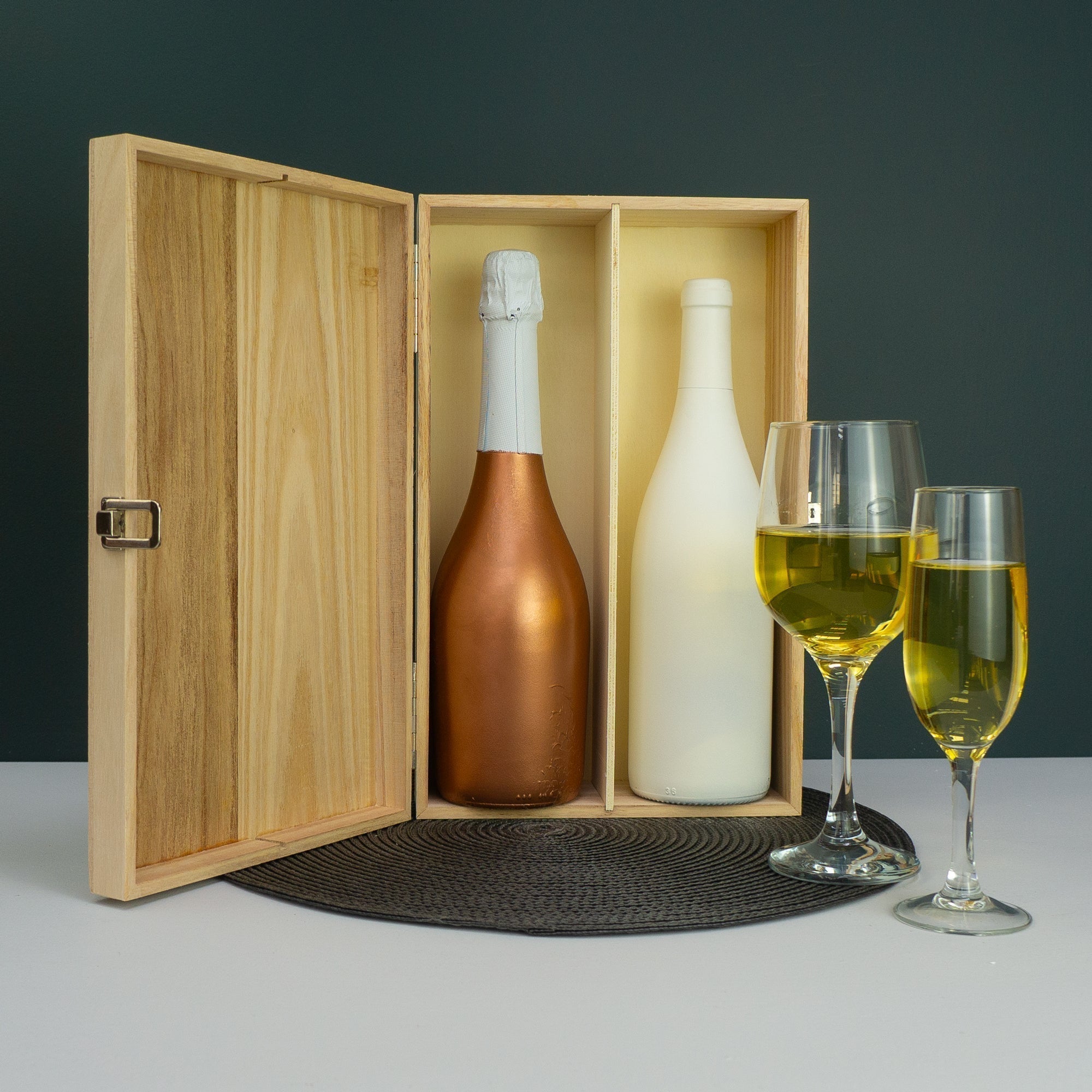 50th birthday twin wine champagne bottle gifting box