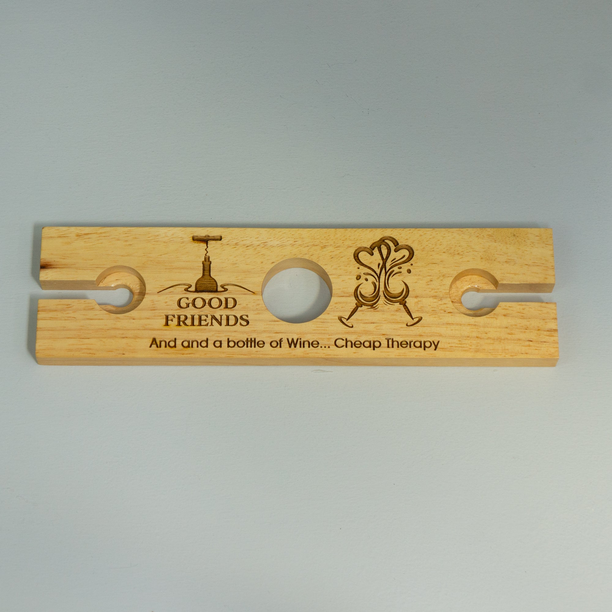 Twin wine glass and bottle holder