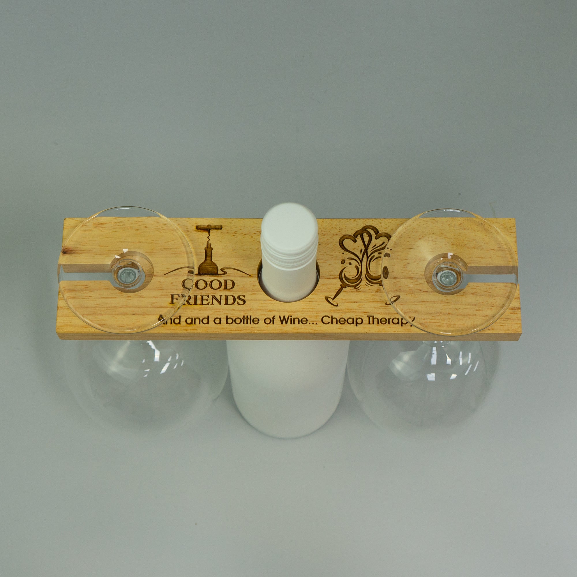 Twin wine glass and bottle holder