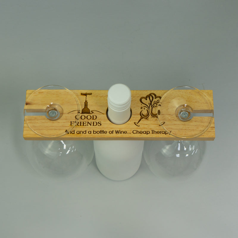 Twin wine glass and bottle holder