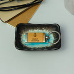 Personalised beech wood keyring