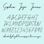 Personalised mini light up LED sign. Cursive text name plaque