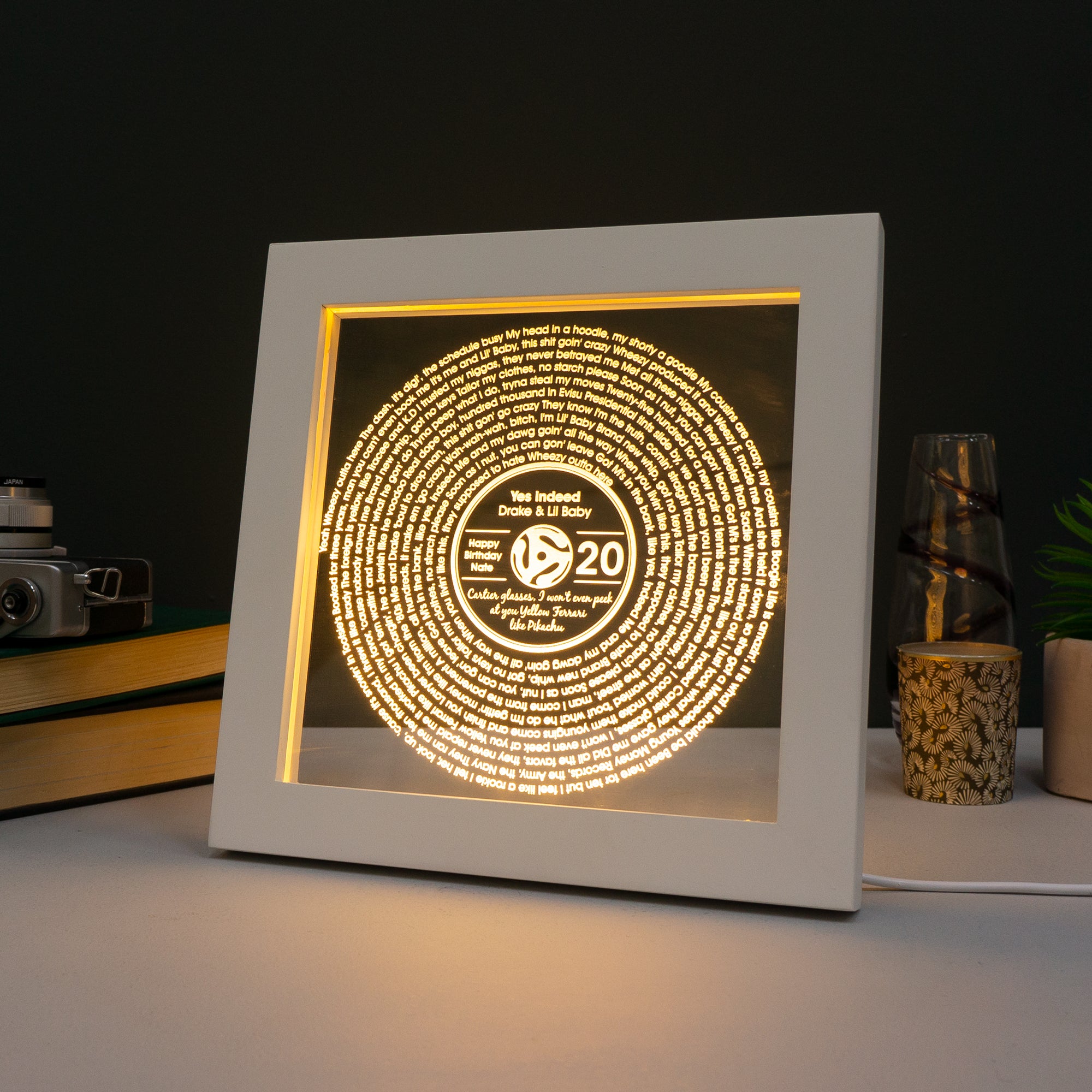 Personalised 20th birthday favourite song LED sign