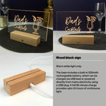 Personalised cocktail light up LED sign. Drinks trolley name plaque