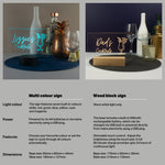 Personalised cocktail light up LED sign. Drinks trolley name plaque