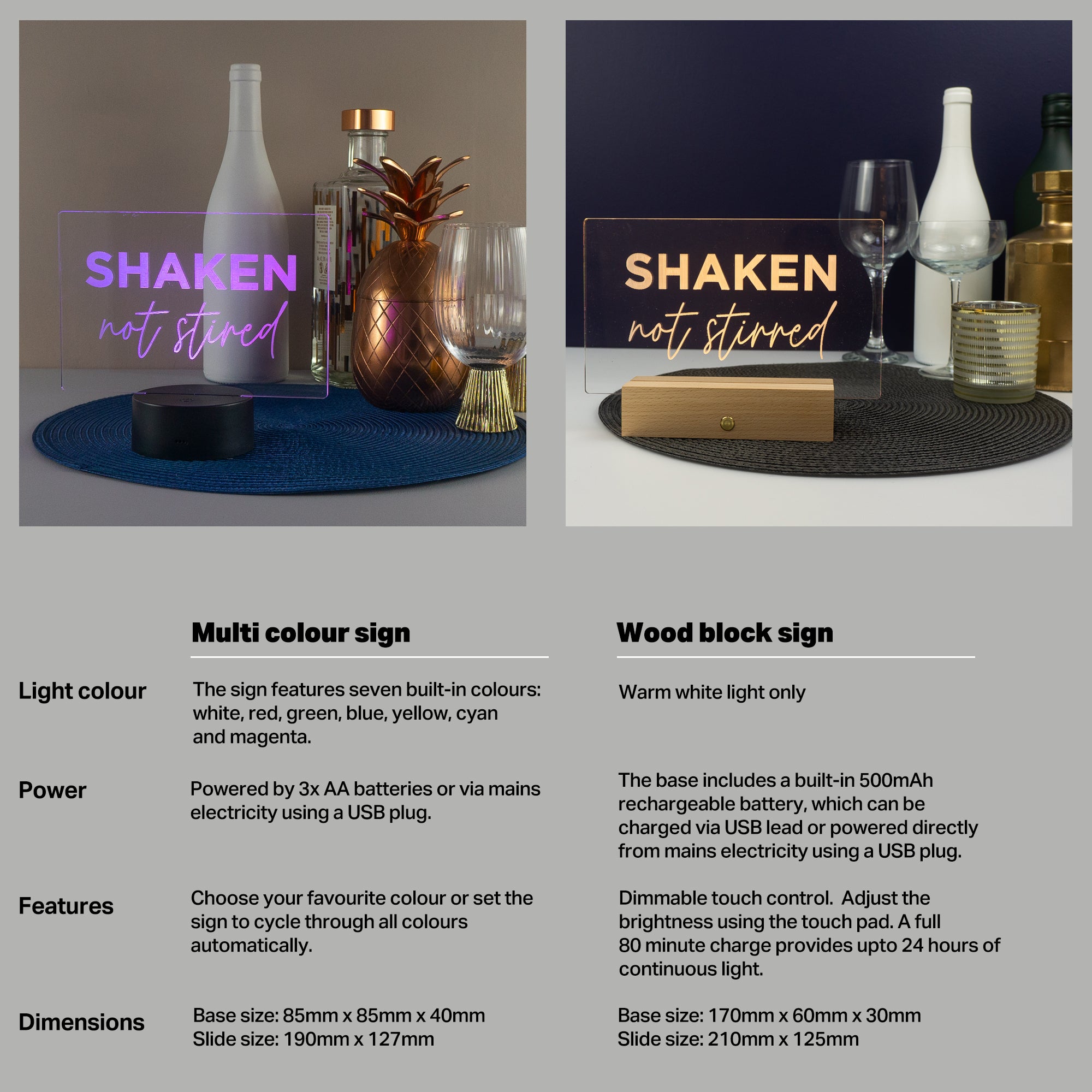 Personalised LED sign. Custom text light up decoration