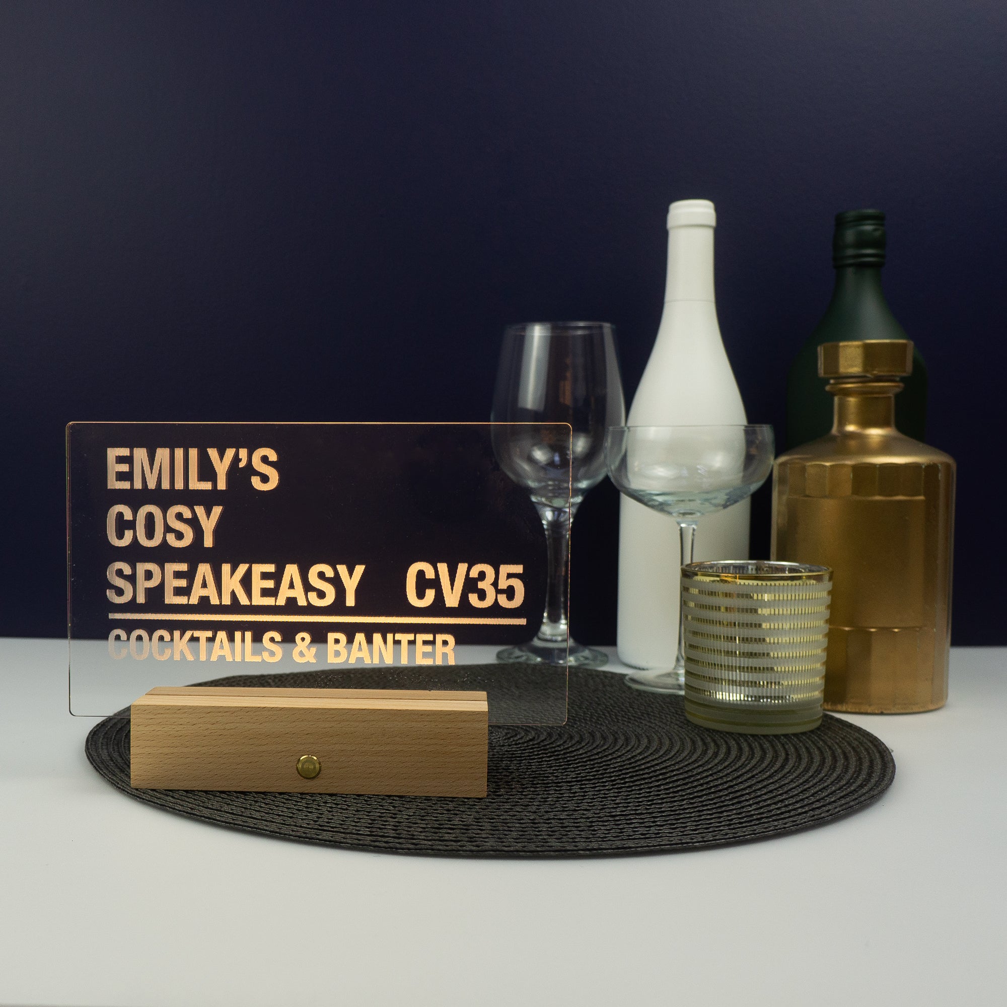 Personalised home bar LED street sign