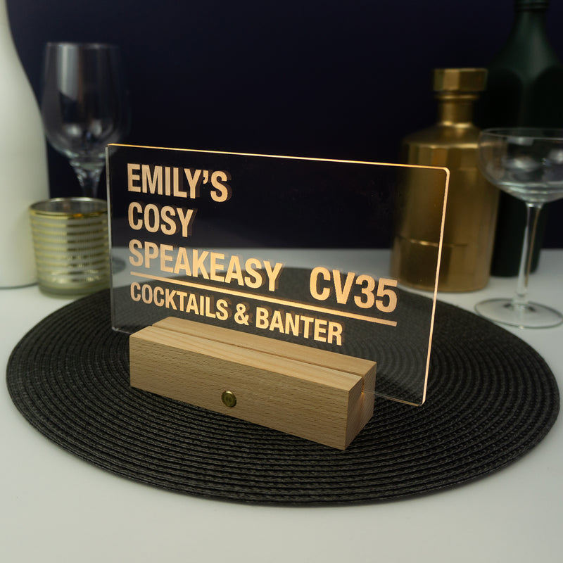 Personalised home bar LED street sign