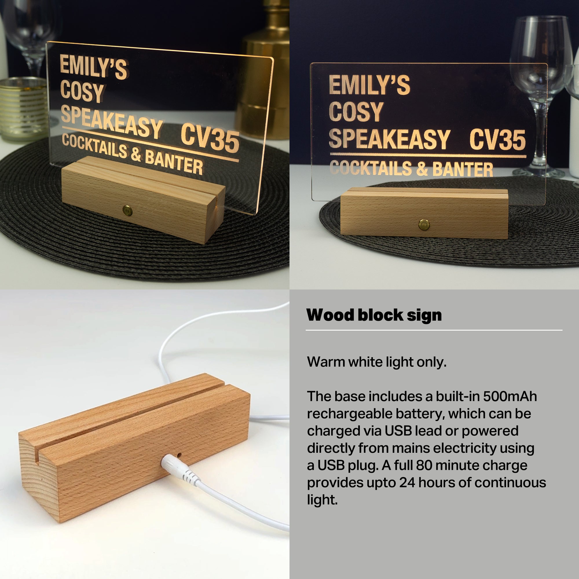 Personalised home bar LED street sign