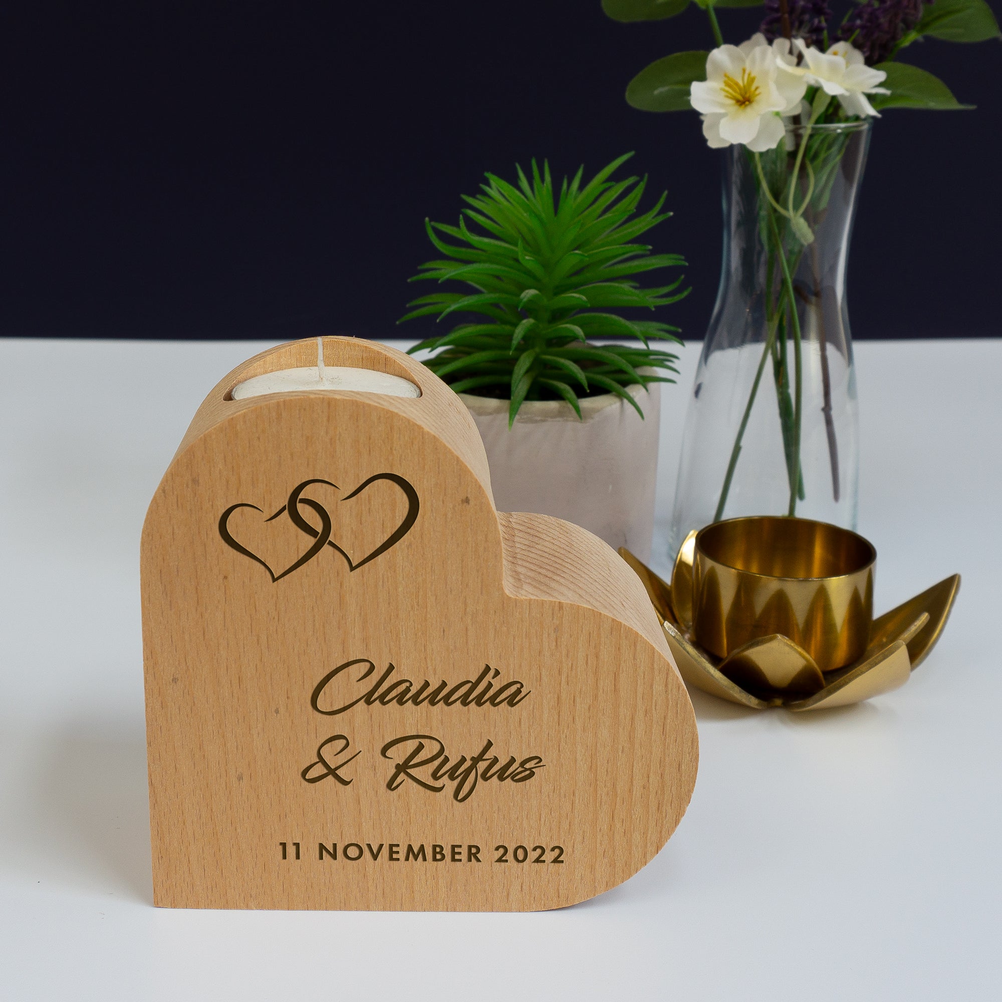 Anniversary celebration candle holder