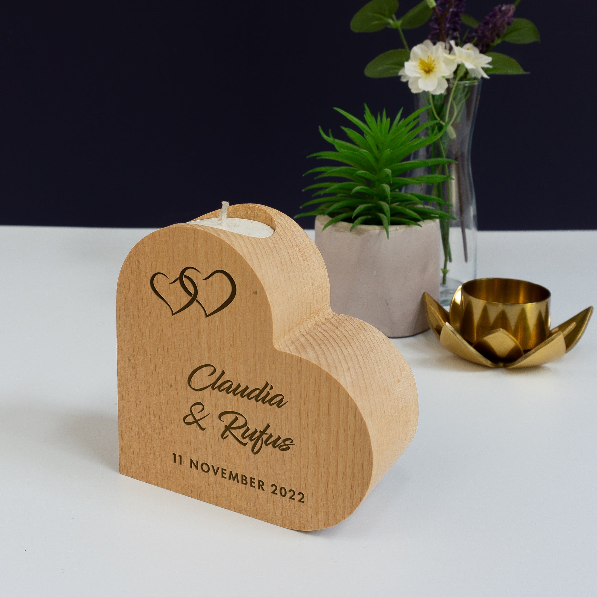 Anniversary celebration candle holder