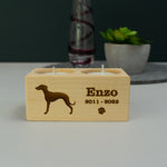 Dog memorial candle holder