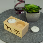 Dog memorial candle holder