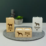 Dog memorial candle holder