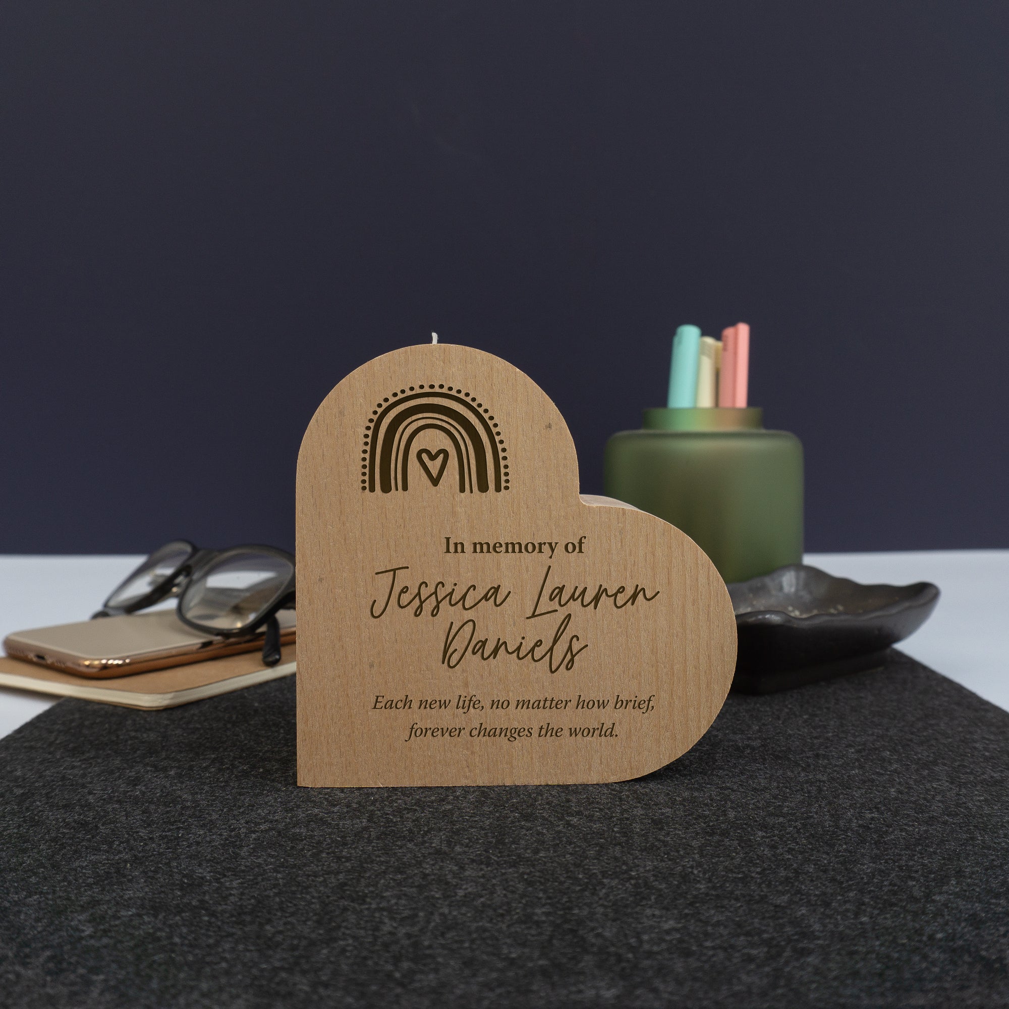 Personalised remembrance candle stand gift
