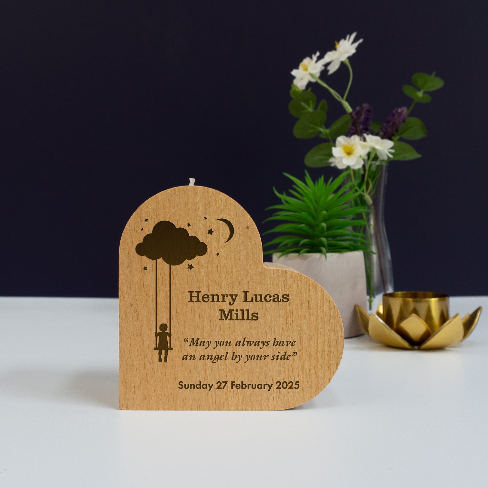 Child loss memorial candle holder
