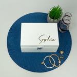 Personalised small white jewellery box