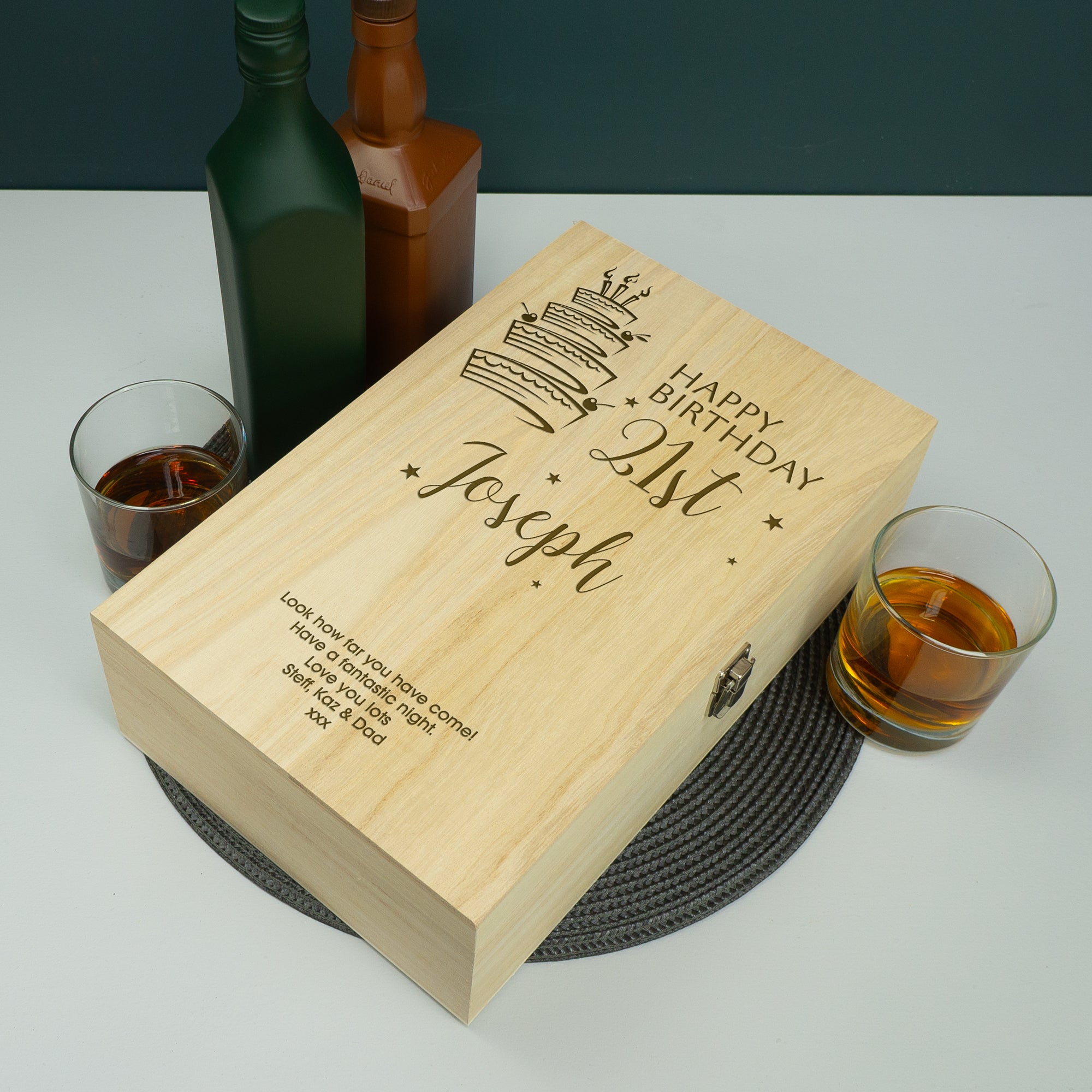 21st birthday twin wine champagne bottle gifting box