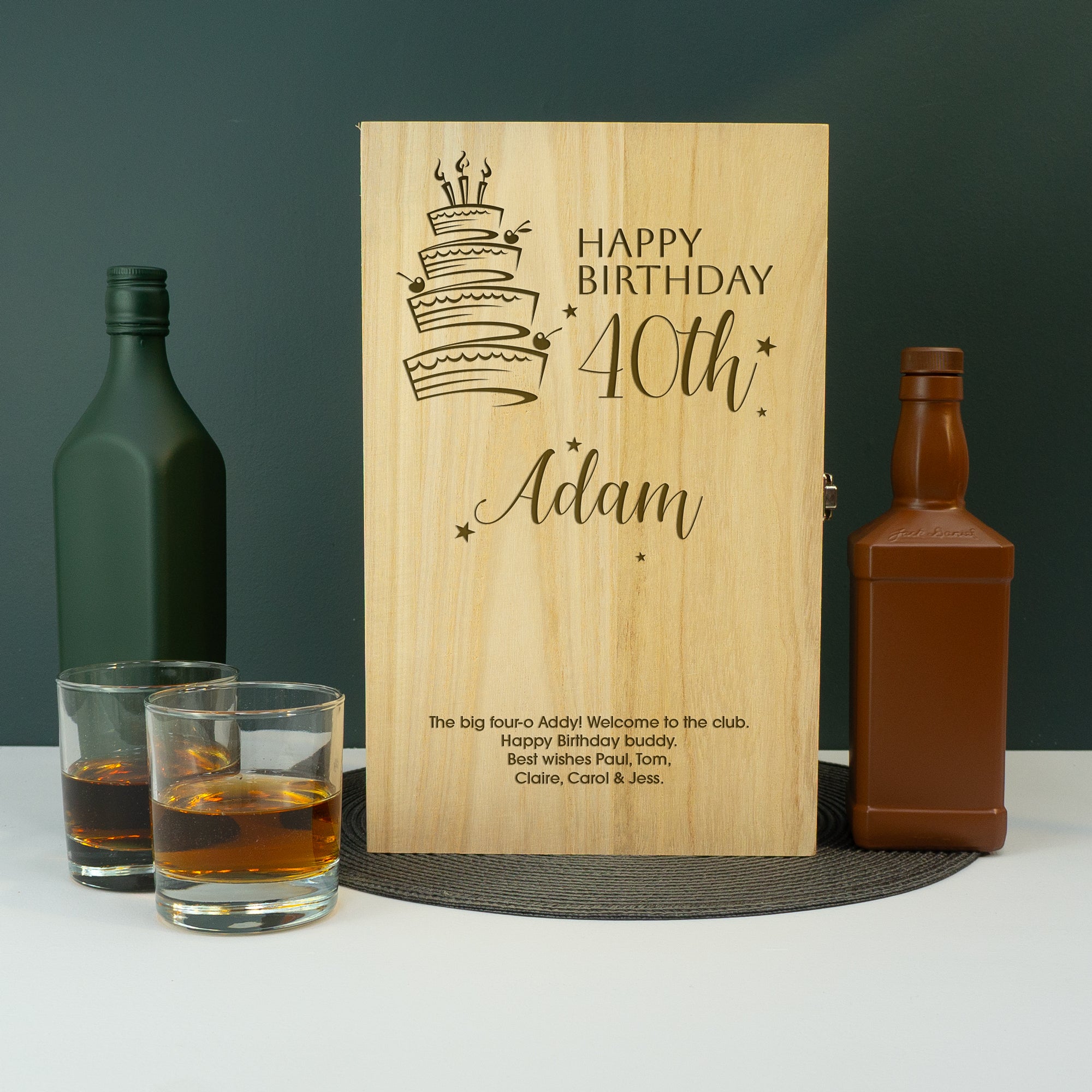 40th birthday twin wine champagne bottle gifting box