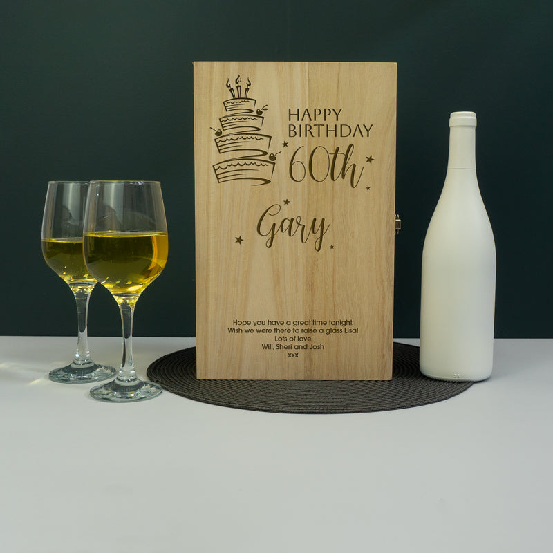60th birthday twin wine champagne bottle gifting box