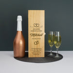 Custom engraved Mr & Mrs wedding day gifting wine box