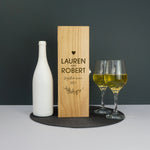 Personalised anniversary keepsake wine box