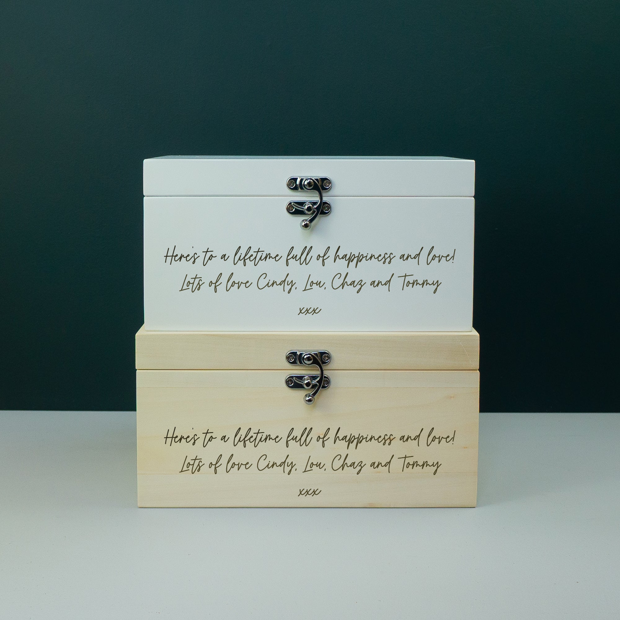 Personalised Mrs & Mrs wedding memory box LGBTQ+
