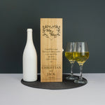 Personalised Mr & Mr floral wreath champagne box