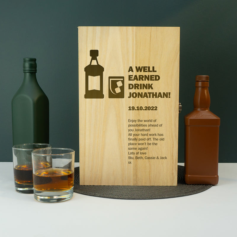 Personalised twin champagne bottle presentation box