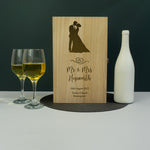 Personalised Mr and Mrs wedding twin wine bottle gifting box