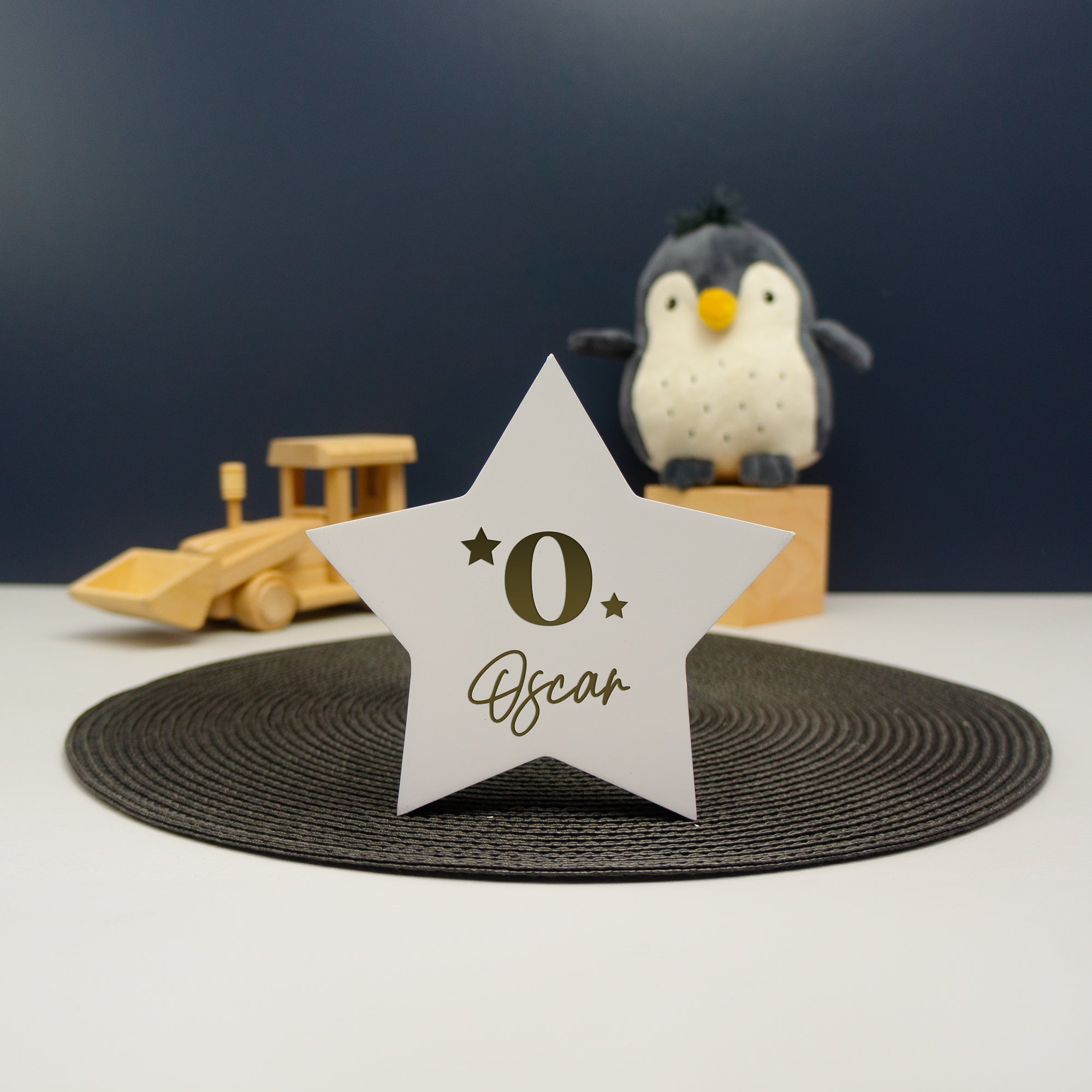 Custom engraved new baby name plaque