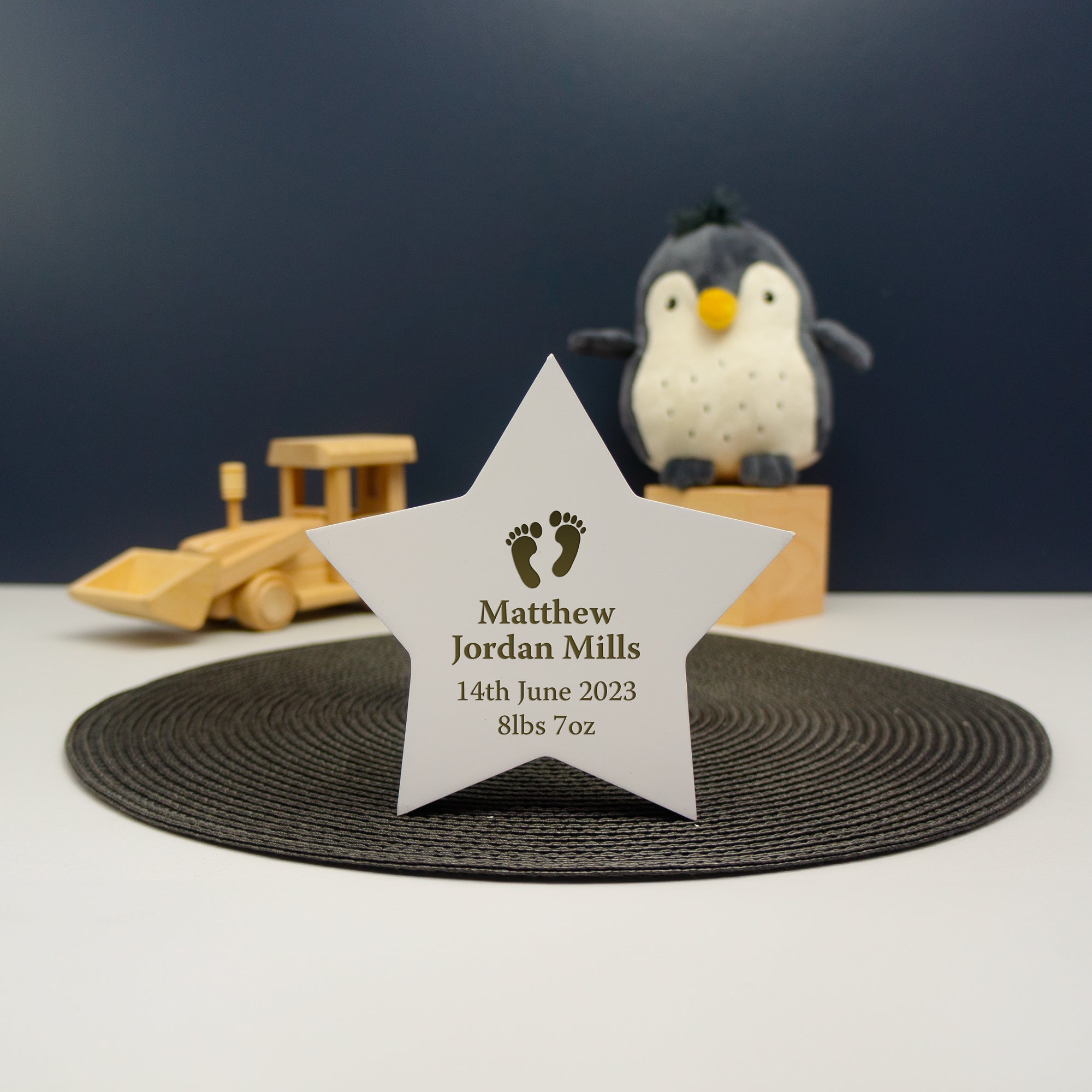 Personalised new baby announcement decoration
