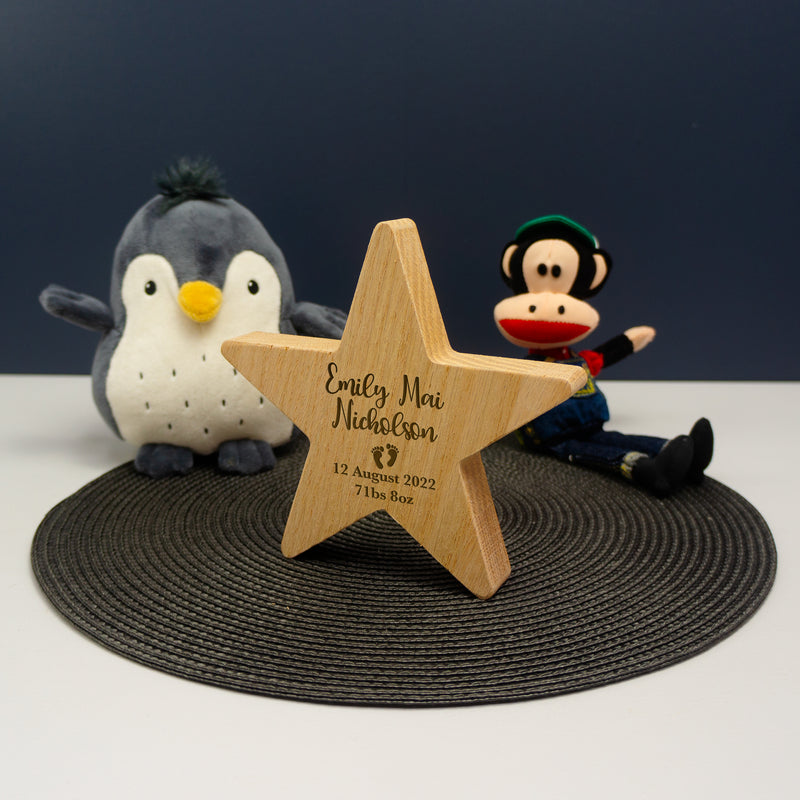 Newborn baby annoucement plaque name sign. Personalised wooden christening baptism gift Nursery shelf decoration New parents gift keepsake