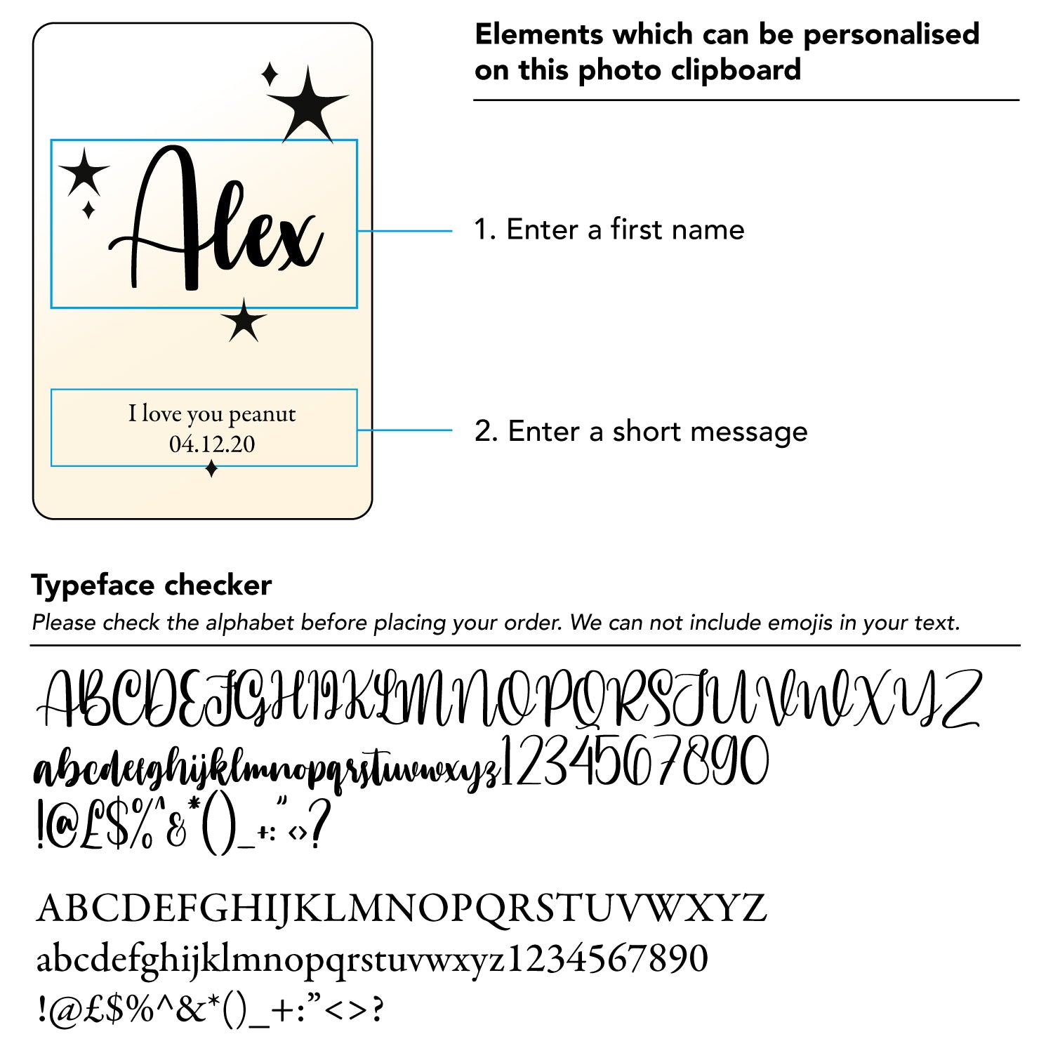 Personalised wooden photo frame. Custom engraved picture display plinth