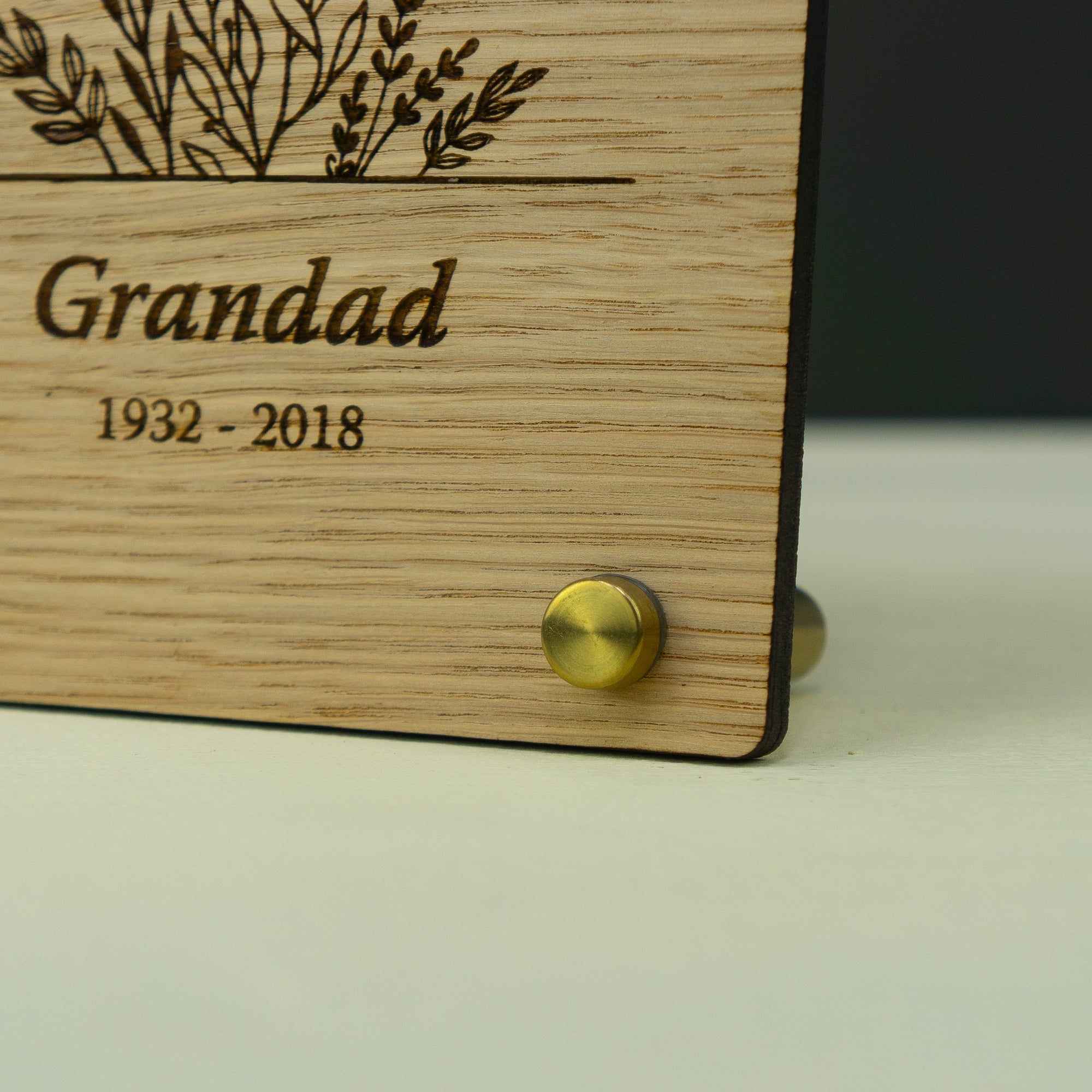 Custom bereavement wooden photo frame. Remembrance gift