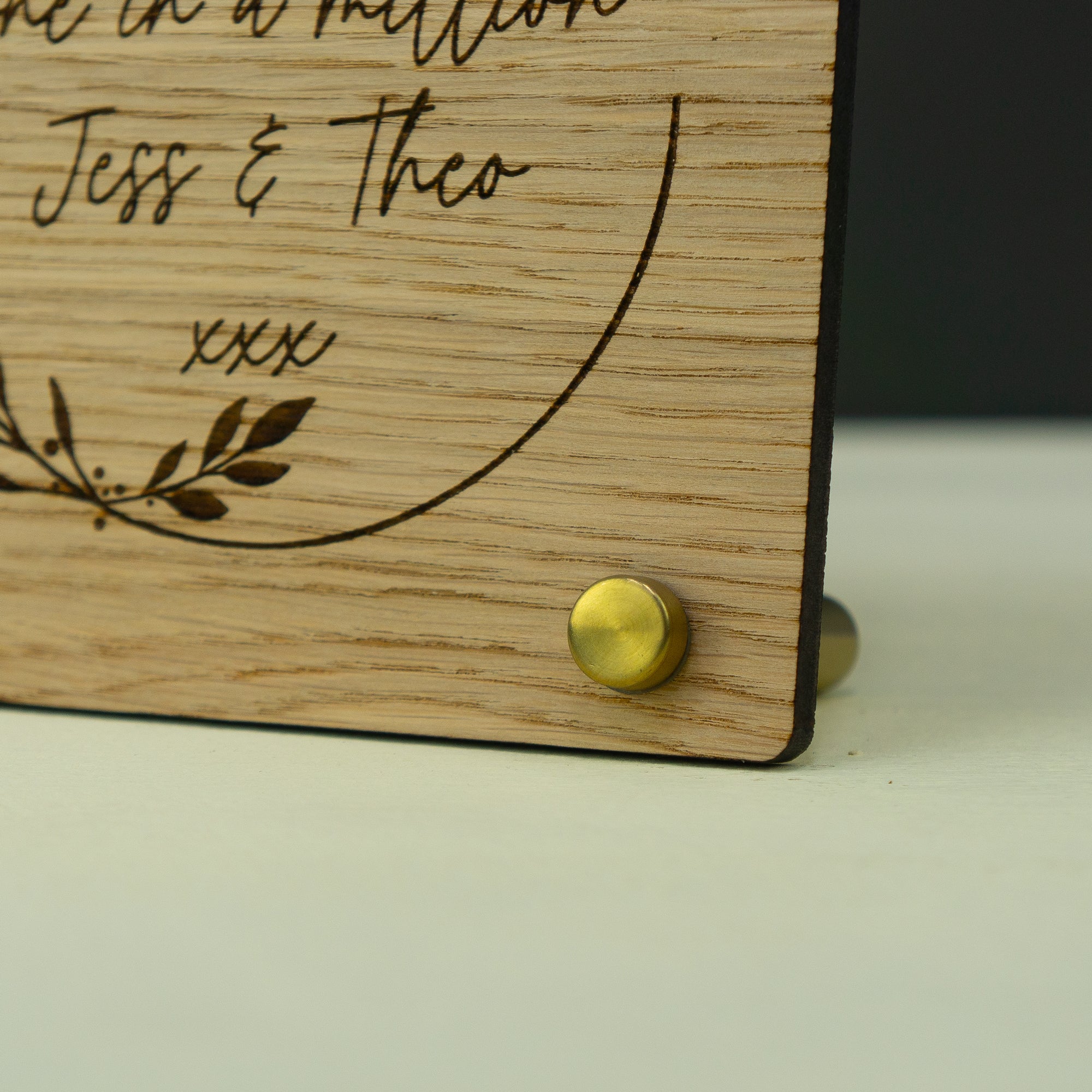 Personalised photo clipboard frame. Add your own text message floral plaque