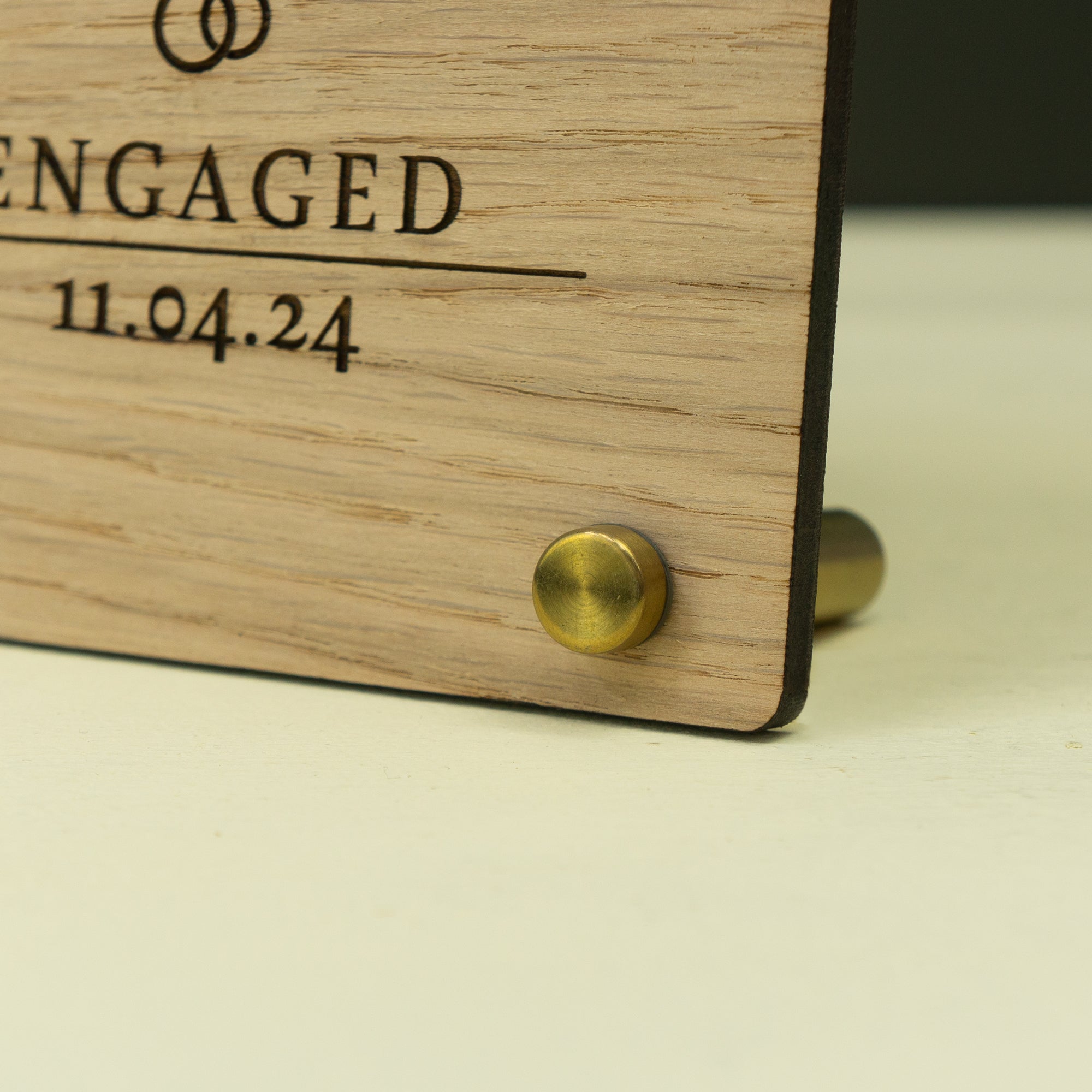 Custom engagement photo frame. Personalised picture frame 4 x 6' photo display stand