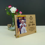 Custom made christening photo frame. Personalised baptism keepsake photo gift